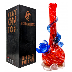 High Point Glass - 14" SapphirePetals Climber Art Water Pipe - [MAHE-1429]